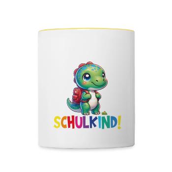 School Child 2024 School Enrollment Back to School - Contrasting Mug - white/yellow - Front