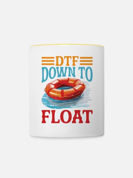 DTF Down To Float - Tasse zweifarbig - Weiß/Gelb