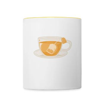 Propulsé par Tea Tea Lover Cup Of Tea Tea Drinker - Mug contrasté - blanc/jaune - Devant