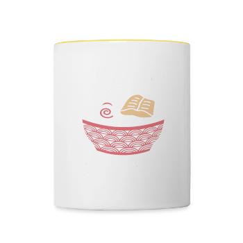 Send Noods Funny Japanese Ramen Noodle - Tasse zweifarbig - Weiß/Gelb - Vorne