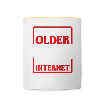 Je suis plus vieux qu’Internet 5 - Mug contrasté - blanc/jaune - Devant