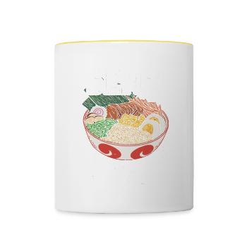 Send Noods Funny Japanese Ramen Noodle - Tasse zweifarbig - Weiß/Gelb - Vorne