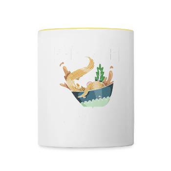 Send Noods Funny Japanese Ramen Noodle - Tasse zweifarbig - Weiß/Gelb - Vorne
