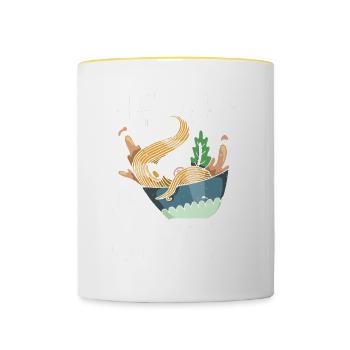 Ramen Is Life Anime Japanese Noodle Soup - Tasse zweifarbig - Weiß/Gelb - Vorne