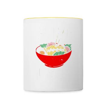 Send Noods Funny Japanese Ramen Noodle - Tasse zweifarbig - Weiß/Gelb - Vorne
