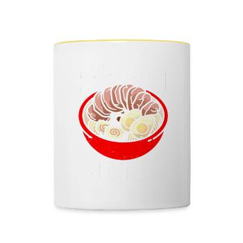 Send Noods Funny Japanese Ramen Noodle - Tasse zweifarbig - Weiß/Gelb - Vorne