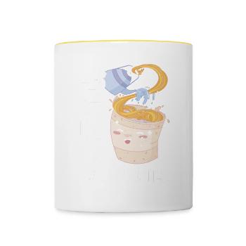Send Noods Funny Japanese Ramen Noodle - Tasse zweifarbig - Weiß/Gelb - Vorne