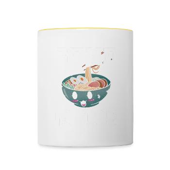 Send Noods Funny Japanese Ramen Noodle - Tasse zweifarbig - Weiß/Gelb - Vorne