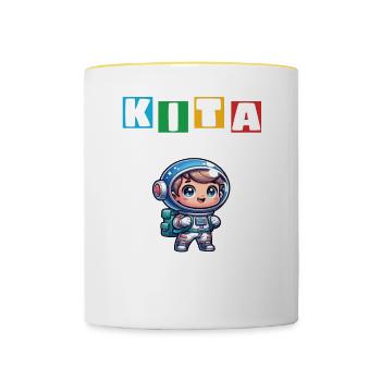 KITA Leavers School Child School Enrollment - Contrasting Mug - white/yellow - Front