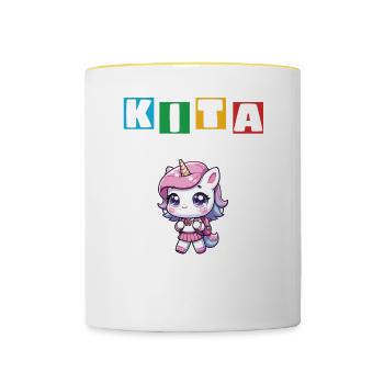 KITA Leavers School Child School Enrollment - Contrasting Mug - white/yellow - Front
