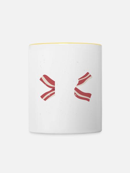 Body By Bacon - Tasse zweifarbig - Weiß/Gelb