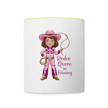 Humorvolles Leben auf dem Bauernhof Cowboy für - Tasse zweifarbig - Weiß/Gelb - Vorne