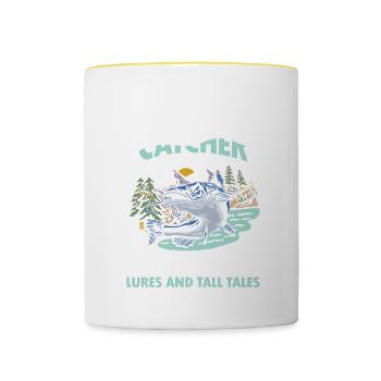 Catfish Catcher Legendary Lures and Tall Tales - Tasse zweifarbig - Weiß/Gelb - Vorne