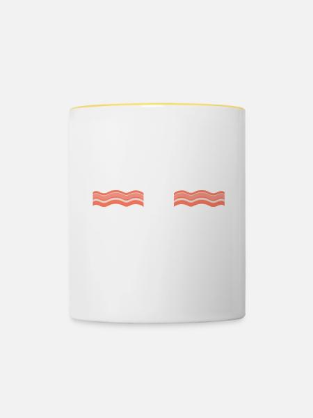 Body By Bacon - Tasse zweifarbig - Weiß/Gelb