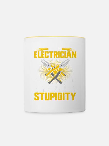 Electrician - Tasse zweifarbig - Weiß/Gelb