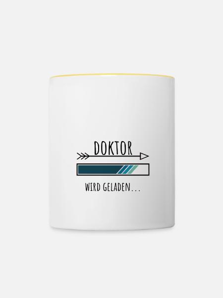 Doktoranten Geschenk Studium - Tasse zweifarbig - Weiß/Gelb
