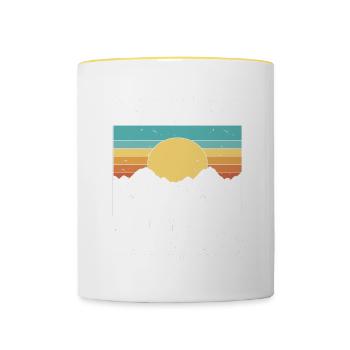 Les montagnes ne sont pas drôles, ce sont des collines, des randonnées - Mug contrasté - blanc/jaune - Devant