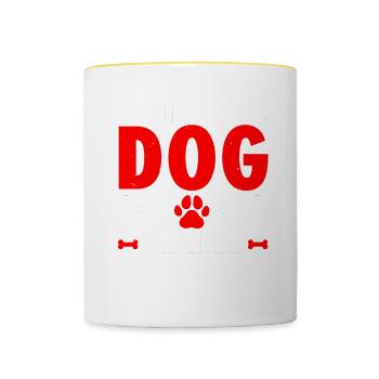 Je vends des maisons pour que mon chien puisse vivre une vie meilleure - Mug contrasté - blanc/jaune - Devant