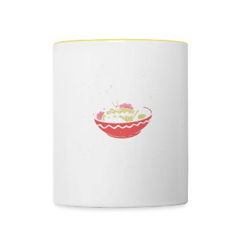 I Like Ramen And Maybe 3 People Chopsticks Noodle - Tasse zweifarbig - Weiß/Gelb - Vorne