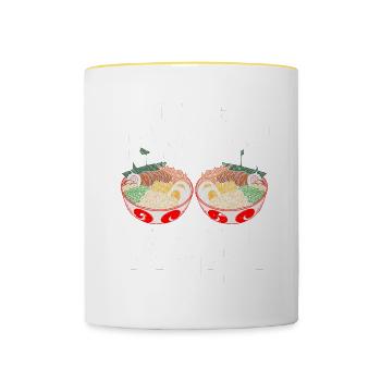 I Like Ramen And Maybe 3 People Chopsticks Noodle - Tasse zweifarbig - Weiß/Gelb - Vorne