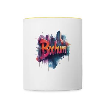 Bochum - Tasse zweifarbig - Weiß/Gelb - Vorne