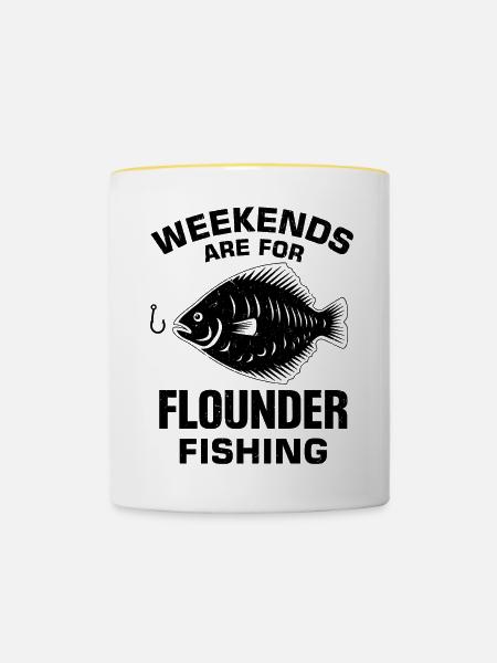 Flunder Fischer Spruch - Tasse zweifarbig - Weiß/Gelb