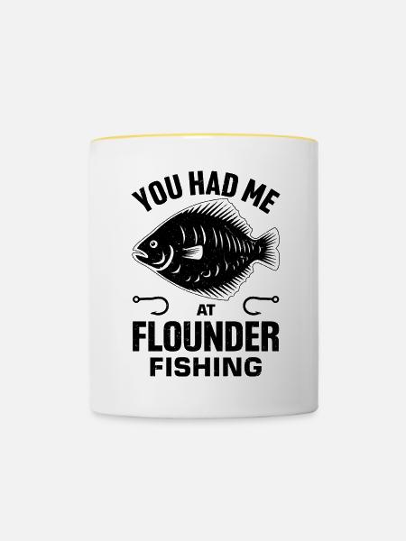 Flunder Fischer Spruch - Tasse zweifarbig - Weiß/Gelb