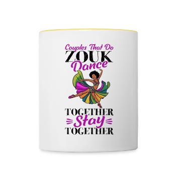 Funny Zouk Dancer Saying - Contrasting Mug - white/yellow - Front