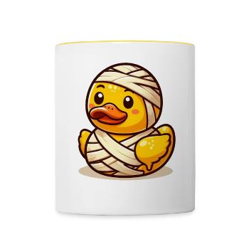 Mummy Duck, Yellow Rubber Duck & Rubber Duck - Contrasting Mug - white/yellow - Front