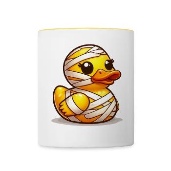 Mummy Duck, Yellow Rubber Duck & Rubber Duck - Contrasting Mug - white/yellow - Front