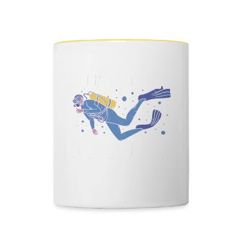 Plongée sous-marine - Mug contrasté - blanc/jaune - Devant