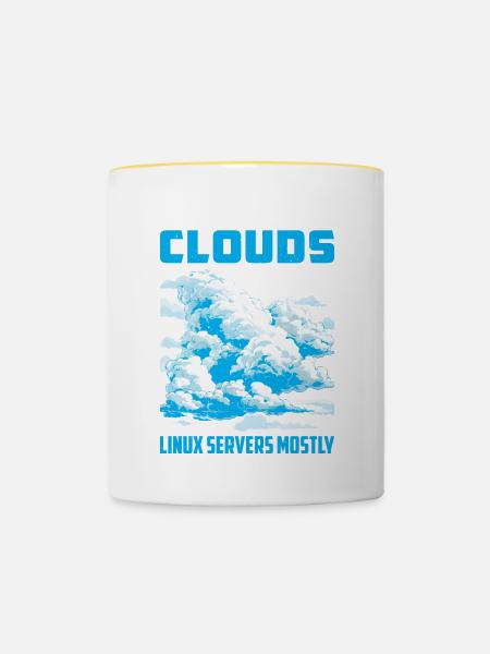 What Are Clouds Made Of, Linux Servers Mostly 40 - Tasse zweifarbig - Weiß/Gelb