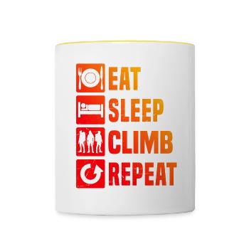 Grimpeurs Bloc Femmes Hommes Bloc - Mug contrasté - blanc/jaune - Devant
