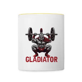 Squatting Gladiator 9 - Tasse zweifarbig - Weiß/Gelb - Vorne