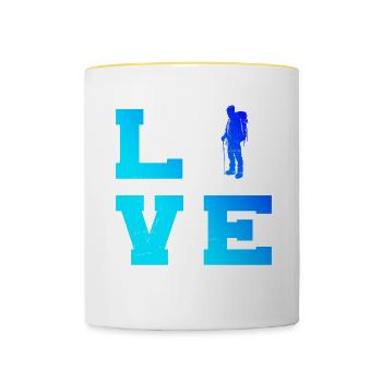 Bouldering Bouldering Climber Bouldering Climbing - Contrasting Mug - white/yellow - Front