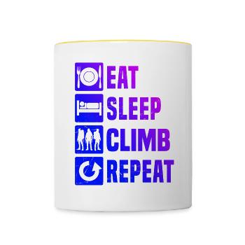 Bouldern Klettern Climbing Herren Kletterer - Tasse zweifarbig - Weiß/Gelb - Vorne
