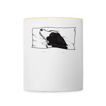 Chemise de nuit officielle Border Collie, chien - Mug contrasté - blanc/jaune - Devant