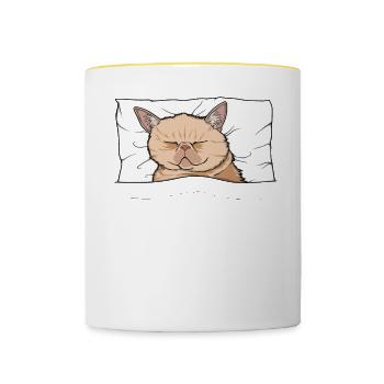 Chemise de nuit officielle Exotic Shorthair Cat - Mug contrasté - blanc/jaune - Devant