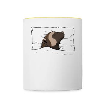 Official Sleeping Shirt Wolverine Bear Marten - Contrasting Mug - white/yellow - Front