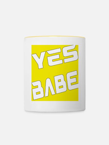 Yes Babe - Tasse zweifarbig - Weiß/Gelb