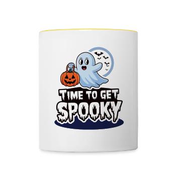 Cute Halloween Ghost Halloween - Contrasting Mug - white/yellow - Front