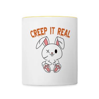 Cute Halloween Ghost Halloween - Contrasting Mug - white/yellow - Front