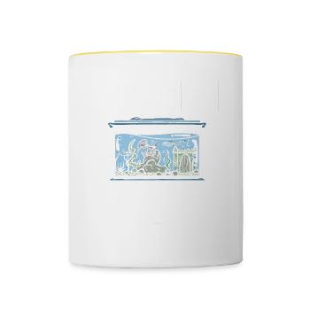 Aquariophile d’aquarium d’aquarium - Mug contrasté - blanc/jaune - Devant
