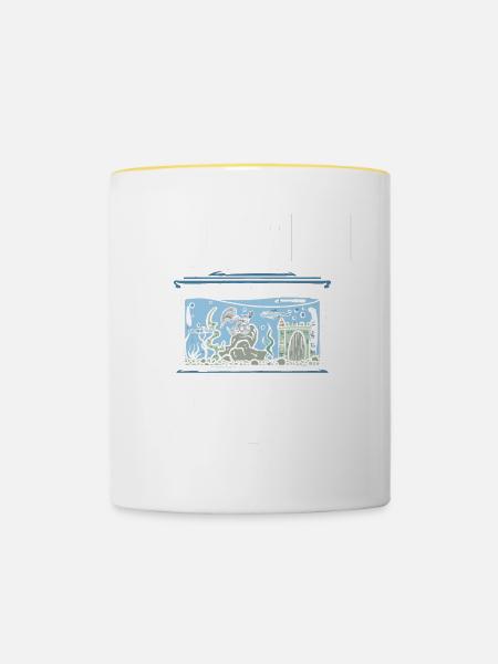 Aquarium Fish Tank Aquarist - Tasse zweifarbig - Weiß/Gelb
