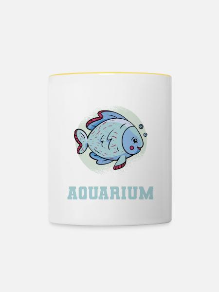 Aquarium Fish Tank Aquarist - Tasse zweifarbig - Weiß/Gelb