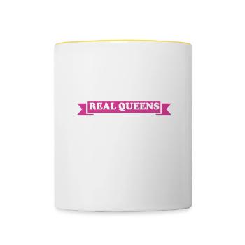 Real queens were born in 1991 Birthday - Contrasting Mug - white/yellow - Front