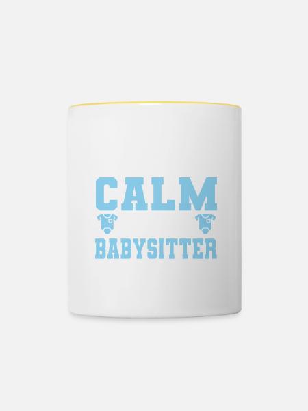 Babysitter Babysitting - Tasse zweifarbig - Weiß/Gelb