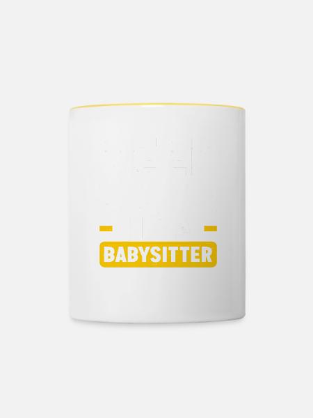 Babysitter Babysitting - Tasse zweifarbig - Weiß/Gelb