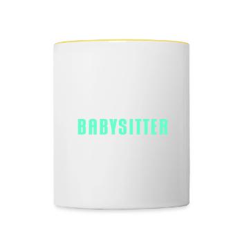 Babysitter Babysitting - Contrasting Mug - white/yellow - Front