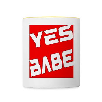 Yes Babe - Tasse zweifarbig - Weiß/Gelb - Vorne